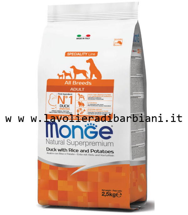 ADULT - ANATRA CON RISO E PATATE (2,5 kg) cod. 60625